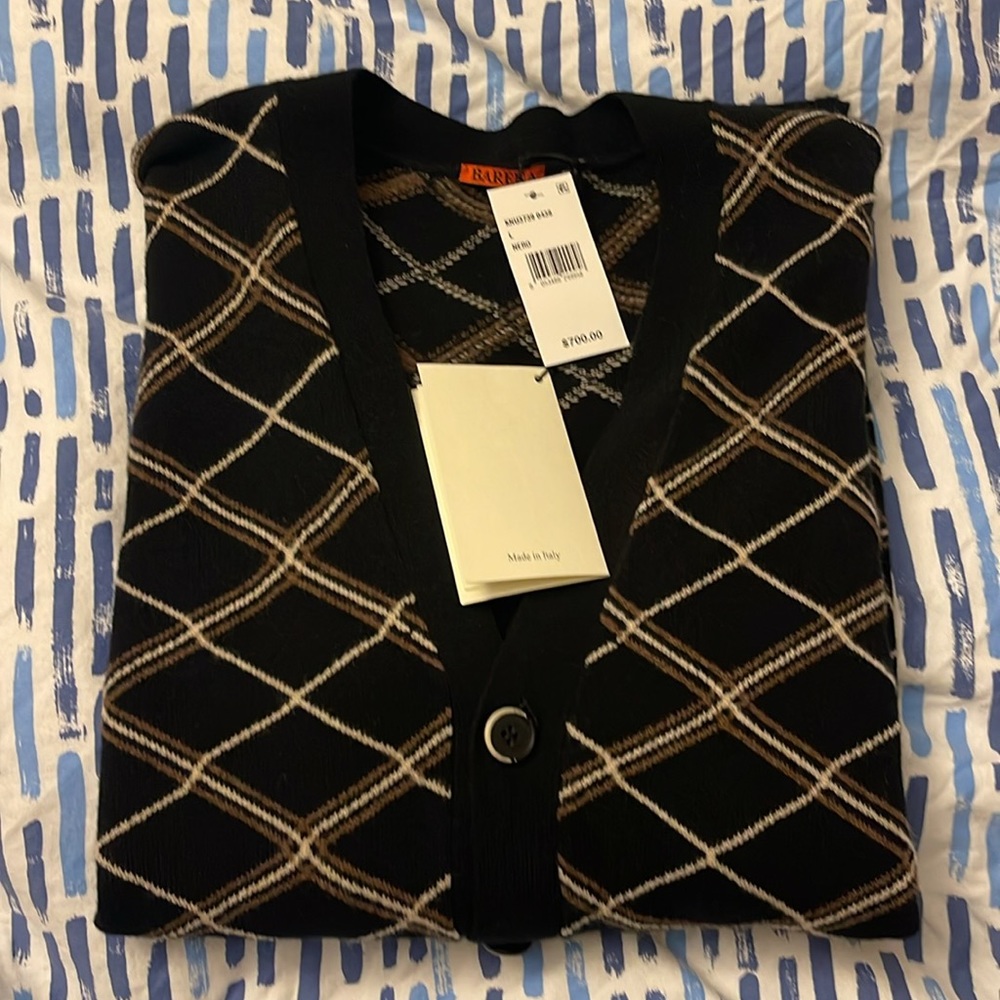 Barena nero black 5-button cardigan